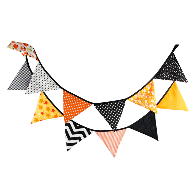 Fabric Bunting Flags Orange And Black The Kids Room