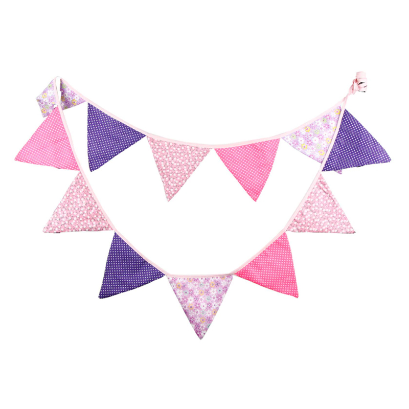 Fabric Bunting Flags Pink And Purple The Kids Room